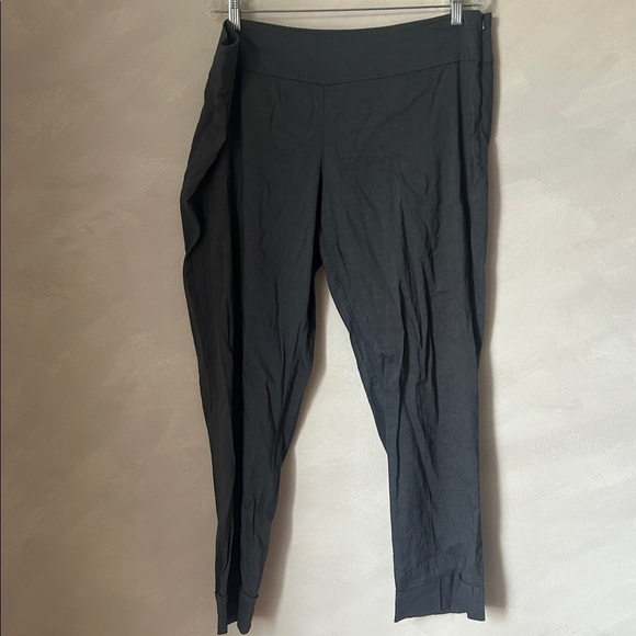 Eileen Fisher Linen Viscose Side Zip Pants ankle cuffed tapered size XL grey - Picture 1 of 7